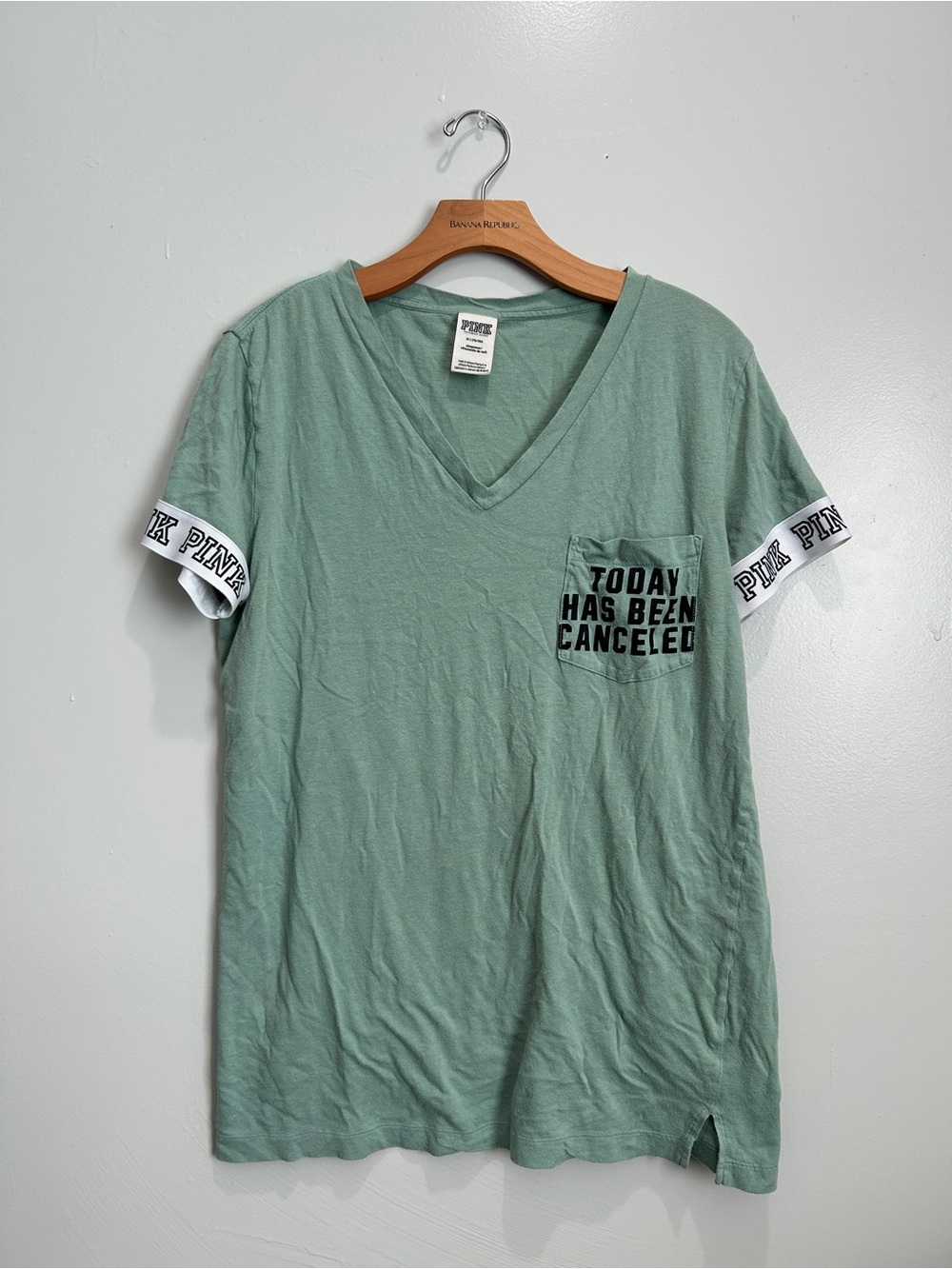 PINK Victoria's Secret Sage Green Sleep Tee with Tag